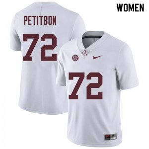 NCAA Women's Alabama Crimson Tide #72 Richie Petitbon Stitched College Nike Authentic White Football Jersey OR17G56TP